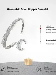 Geometric Irregular Zirconia Full Star Bracelet Ring Set for Women, Small-Circle High-End New Design, Hand Ring