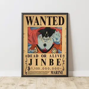 Jinbe Wanted Poster | Wanted Poster | Manga Poster | Anime Poster | Japanese Manga Wall Art | Japanese Room Decor | Anime Gift