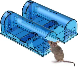 Humane Mouse Trap Catch and Release No Kill for Mice Rodent Pet Safe Indoor Outdoor Mousetrap Non Killer Small Capture Cage Blue Durable Reusable Large Capacity Portable Lightweight