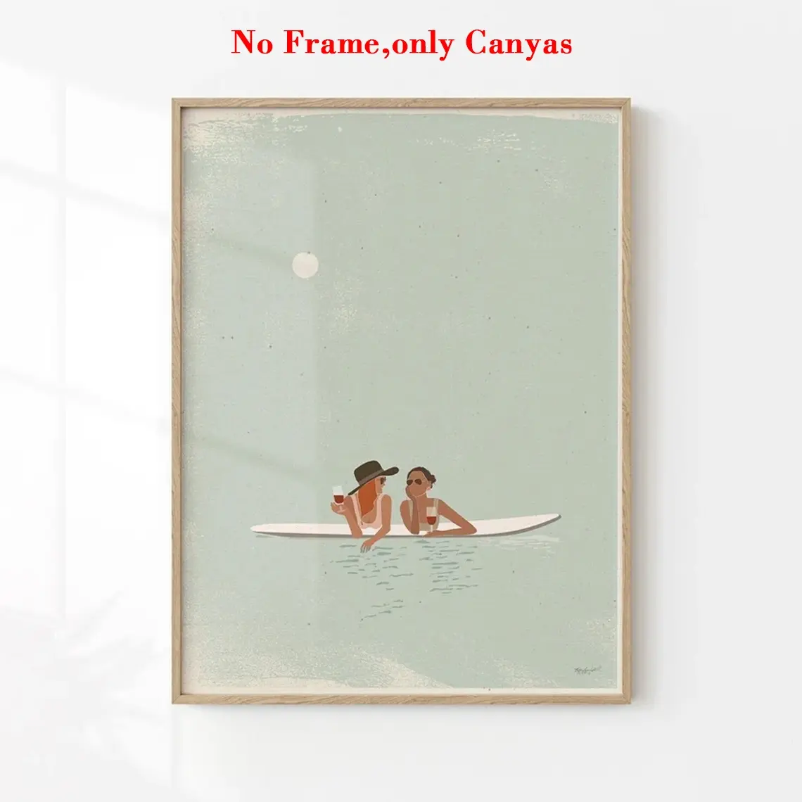 1Pc, wall art, vintage poster, oul surfer style art print, summer beach simple canvas painting, unique and creative wall aesthetic decoration, perfect decoration for living room and bedroom, frameless, Unframed painting