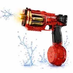FunToyFactory Full-Auto LED Water Blaster, Rechargeable Electric Water Gun for Kids & Adults, Pool Beach Backyard Summer Toy.glowing rainbow LED water blaster,super soaker watergun,spraying people watergun,automatic continuous fire,sound effect