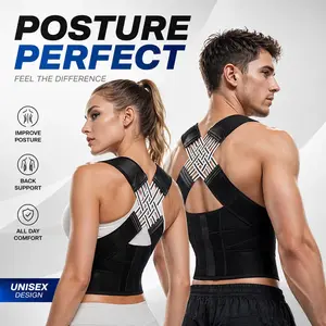 Back Brace for Men & Women, Adjustable Back Straightener, Back Support Belt for Home Gym Workout Care, Gym Clothes, Gym Accessories