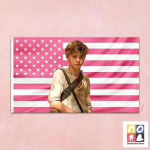 Thomas Brodie-Sangster Flag  Maze Runner Pink Tapestry, Young Newt Wall Art, Tapestry Wall Hanging, Aesthetic Movie Decor, Teen Heartthrob Gift for Fans