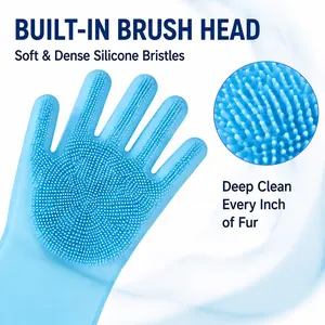 Soft Silicone Pet Bath Gloves  – Safe, Comfortable Grooming + Deep Cleaning & Massage in One