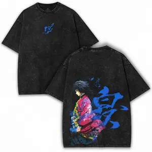 Tomioka Giyuu x Demon Slayer Water Hashira Flowing Strike Vintage Washed  Graphic Tee