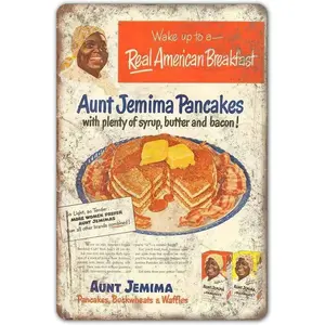 Agedsign Retro Kitchen Decor, Aunt Jemima Pancake Waffle Mix Metal Signs, Vintage Breakfast Tin Sign Home Bar Wall Poster 8x12 Inch