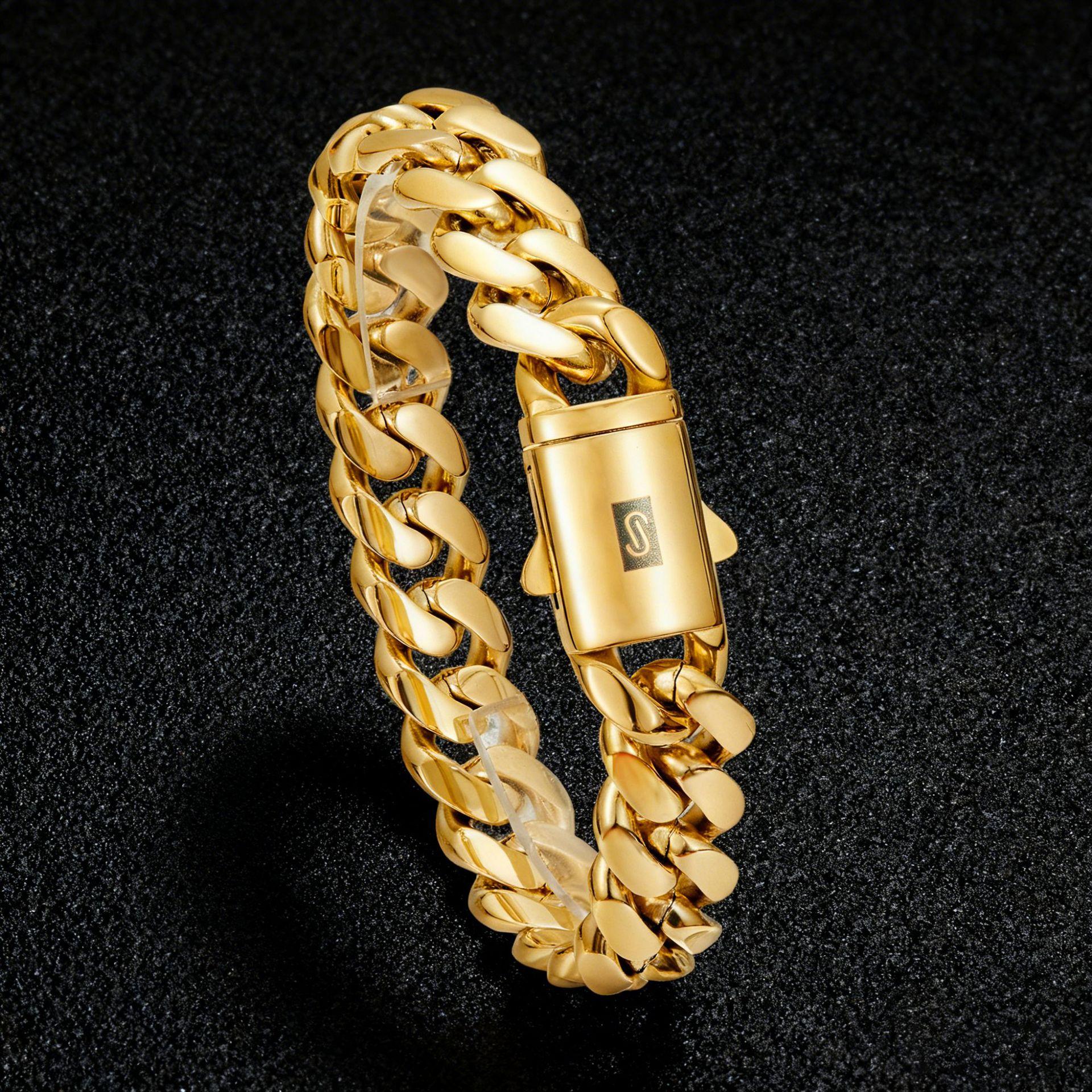 100% Waterproof 14K Gold Plated Miami Cuban Link Chain | Non Tarnish Hypoallergenic | Men's Hip Hop Jewelry Gift y2k accessories whimsical