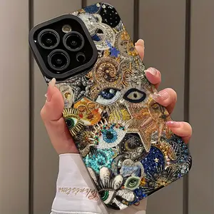Hand-Painted Artistic Pattern Shockproof Ultra-Thin Protective Phone Case, Suitable for iPhone 16/15/14/13/12/11 Pro Max, Stylish Gift for Him or Her