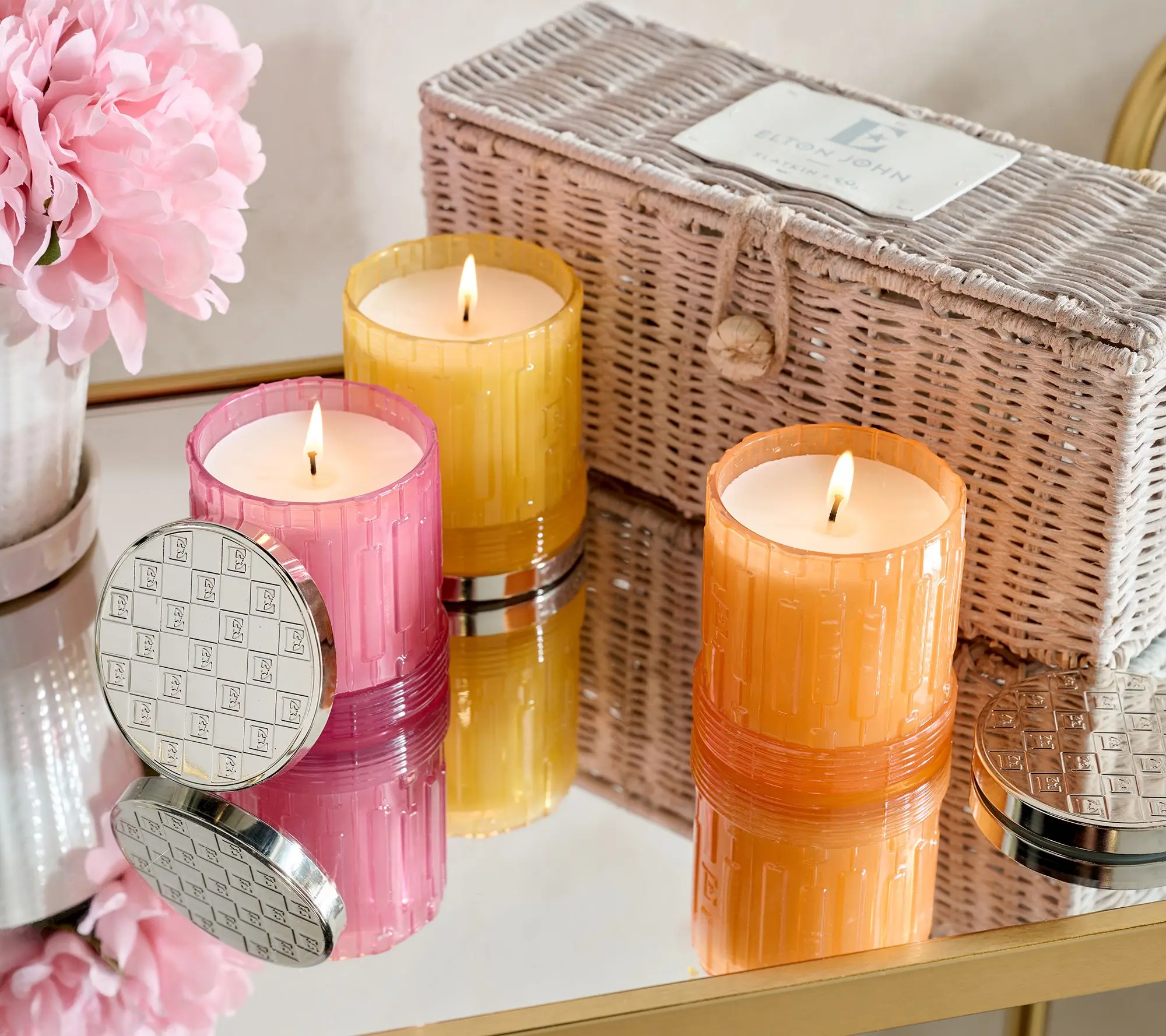 Elton John by Slatkin + Co. S/3 8oz Candles English Hamper Elton John by Slatkin + Co. S/3 8oz Candles English Hamper