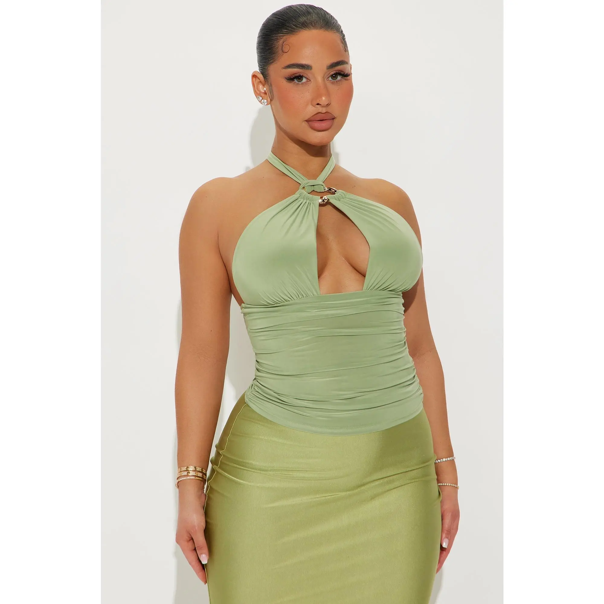 Sending My Best Halter Top - Sage