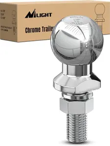 Nilight 1-7/8-Inch Diameter Chrome Trailer Hitch Ball, 2,000 lbs, 1 x 1-5/8-Inch Shank Universal Fit Gray, Vehicle