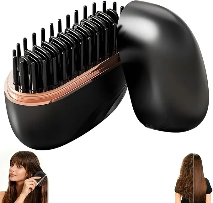 2026 Mini Cordless Hair Straightener Brush – Rechargeable, 3‑speed temp control, fits in any purse. Smooth frizz, tame flyaways, or touch up roots in seconds – no cord, no bulky iron. Home or travel, your hair just got a portable best friend.