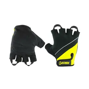 Men Cycling Gloves Half Finger Padded Stretchable Non Slipper MTB Bicycle Gloves Black/Yellow