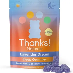 Thanks! Naturals Sleep Gummies, Lavender Dream, Vegan Friendly Melatonin Gummies with Magnesium, L Theanine, Chamomile & Passionflower, Natural Sleep Formula, Wellness Essential