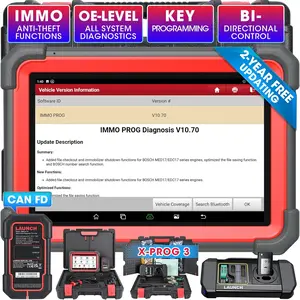 LAUNCH X431 IMMO Elite Car Diagnostic Tool with X-PROG3 Key Programmer, Car ECU Clone/match, CANFD&DOIP Diagnostic scan tool, 39+ Services Active Test All System Scanner 2 Yrs Free Update