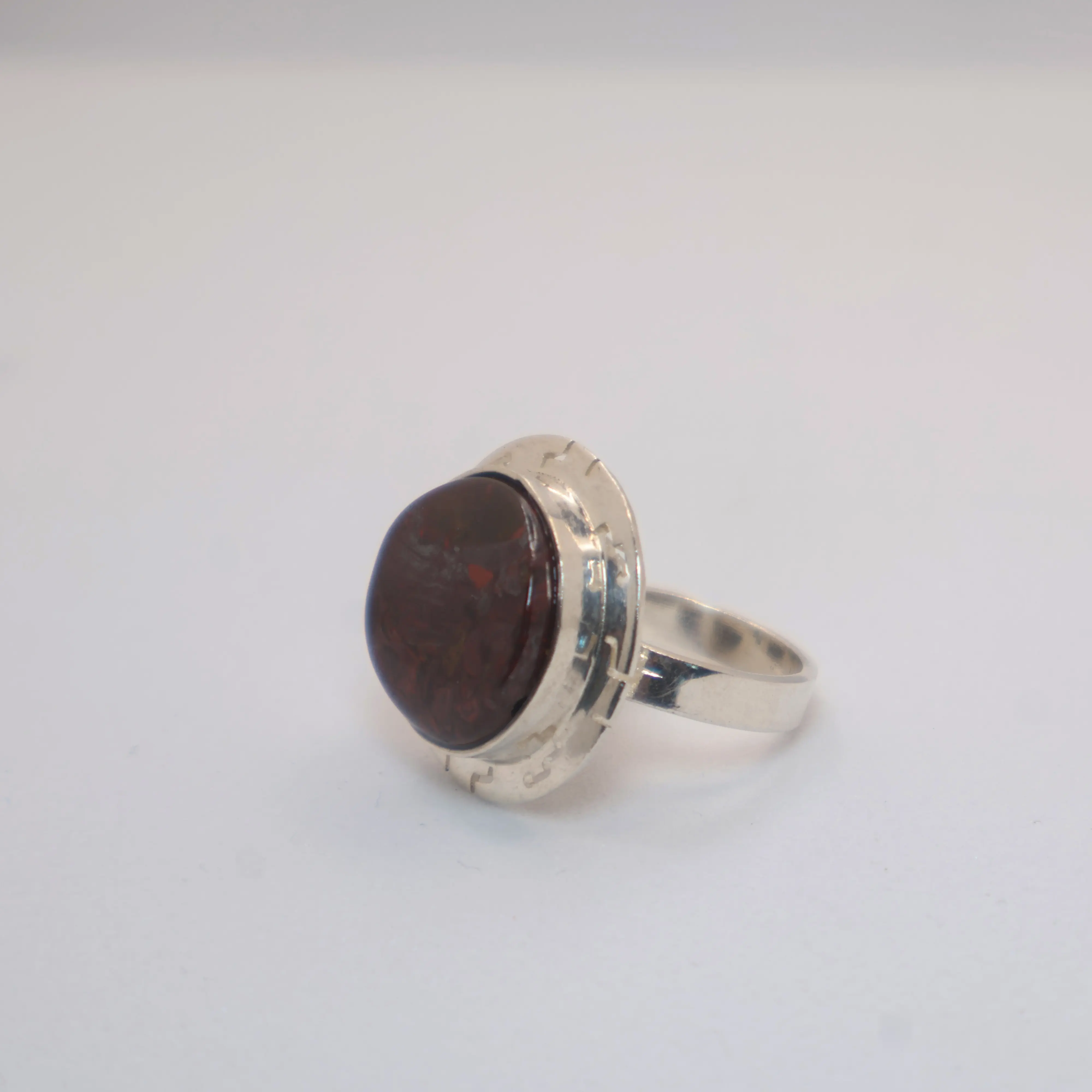 Exclusive Natural Red Jasper Gemstone Ring – Adjustable 925 Sterling Silver