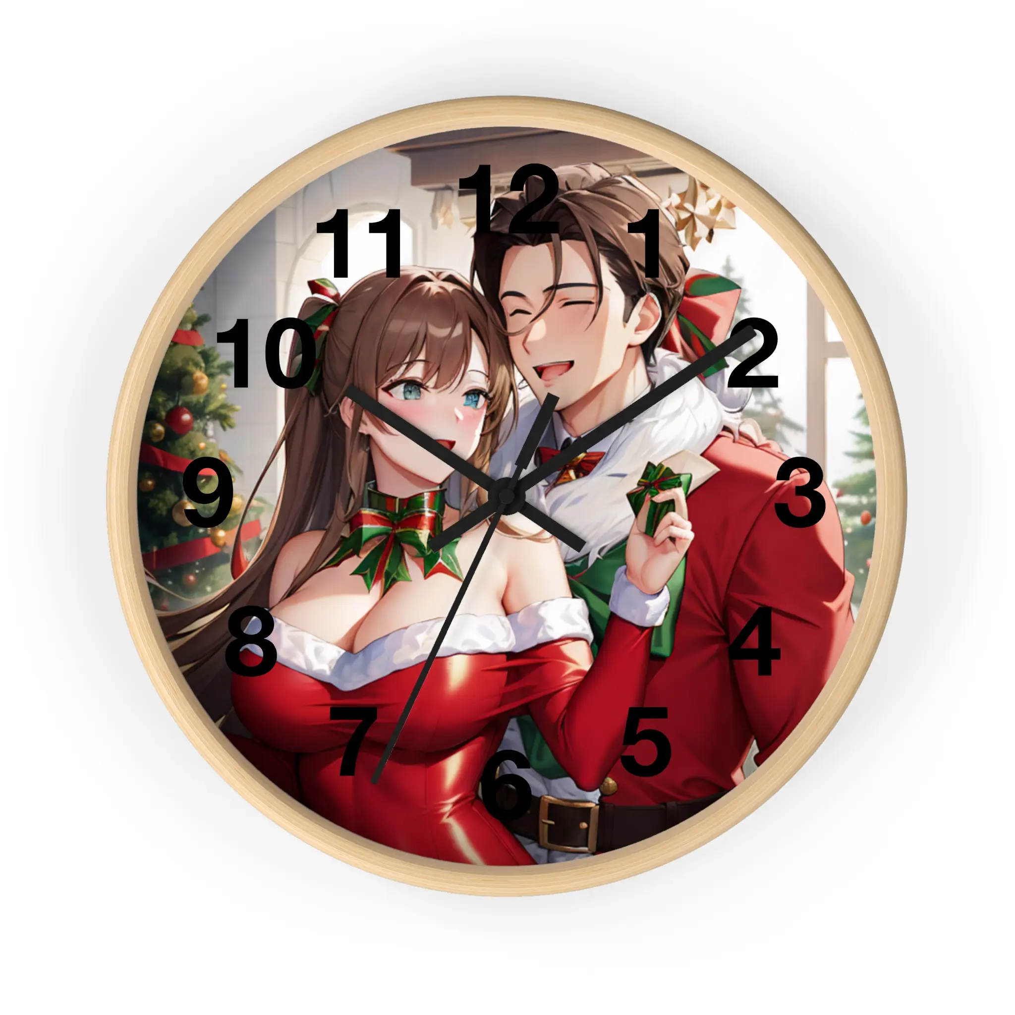 Wall Clock Christmas Style, Anime Couple Clock