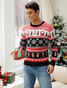 Men's Christmas Cardigans Ugly Xmas Sweaters Reindeer Snowflake Shawl Collar Knitted Cardigan Sweater Classic Knitwear Menswear