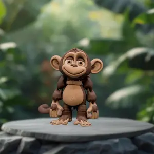 Adorable Ceramic Monkey Figurine - Handcrafted Jungle Animal Statue for Home Decor & Collectibles