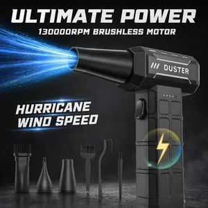 Compressed Air Dust Remover, Cordless Dust Blower, 110000 Rpm Electric Air Blower, 3-Speed Adjustable, Quick Charge, Ideal for PC, Keyboard, Home, Outdoor, Car