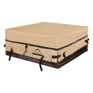 Square Hot Tub Cover - Heavy Duty 600D Polyester Waterproof,UV Protection SPA Cover for Hot Tub(85 x 85 inch,Beige)