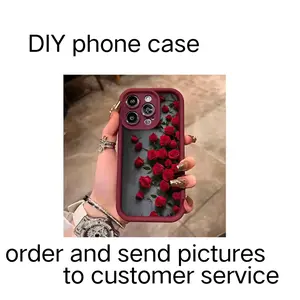 Red Rose Instagram-Style “Eye of Heaven” Tiered DIY Phone Case for iPhone 12–17 — Full Camera Lens Protection, Drop-Resistant, Personalized Protective Case, Sweet‑Cool Style for Girls