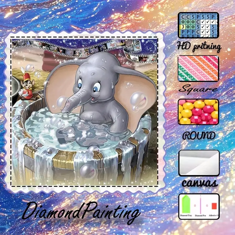 5D-DIY, premium velvet canvas, diamond art, diamond painting kit, cute, playful, water play AB diamonds, fairy dust diamonds, crystal diamonds, perfect home decoration, handmade diamond art painting kit, special craft diamond art kit, Diamond Art Mosaic
