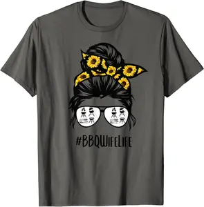 Barbeque BBQ wife life, BBQ mom life Barbecue wife life T-Shirt - Kendallha Shop 55B09VC8HXMR