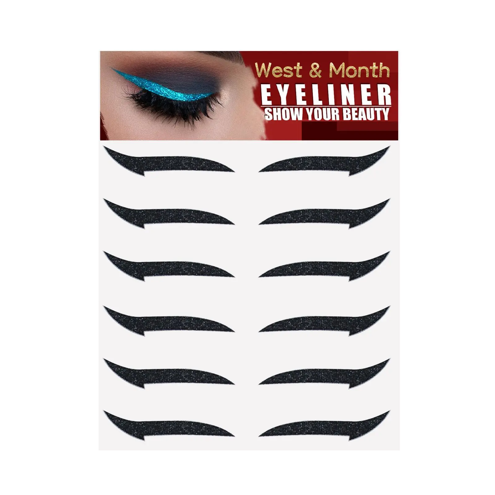 Female Self-Adhesive Eyeliner Stickers (12 Pairs) - Cosmetic Eyelid Tape to Enhance Your Makeup, Easy-to-Apply for Elegant Stage Performance, Compatible with Eye Shadow