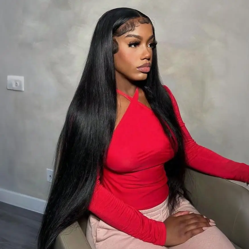 Tuneful 13x6 Lace Front Wigs Human Hair for Women Straight Hair 180 Density HD Transparent Lace Front Wigs Human Hair Pre Plucked with Baby Hair Natural Black Color SummerVibes