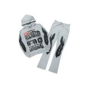 Kyo Heather Grey Hoodie Stacked Track Set