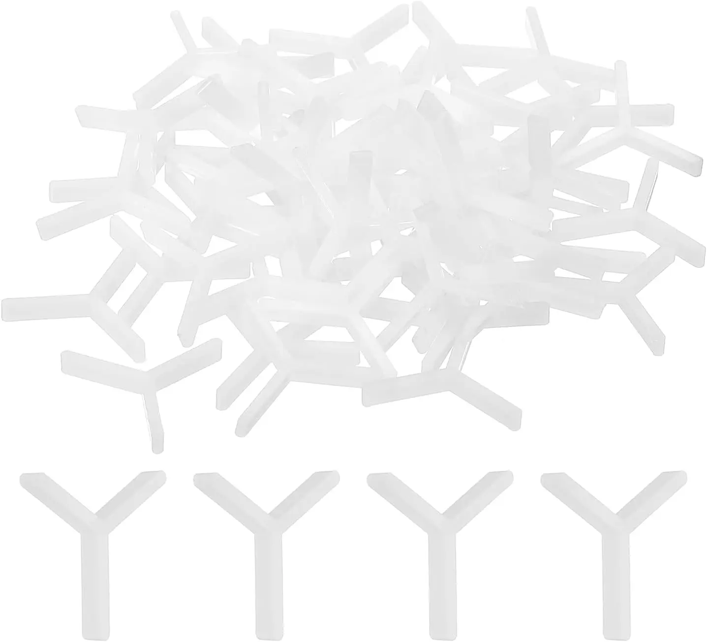 100 count Wall Floor Tile Plastic Y Type Spacers Tiling Tools 1.5mm 1/16 Inch Hexagon Tile Spacers for Ceramic Tiles Installation, White