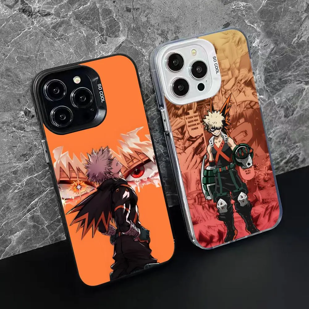 My Hero Academia Bakugo Polycarbonate Translucent Phone Case - Handheld Device Protection Accessory for Anime Fans, Compatible with iPhone 17,16,15 Plus,15,14 Plus,14,13,12,11,X,XR,XS,8,7 Pro Max, Accessories