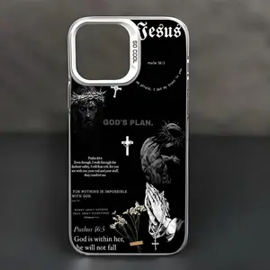 Multi-color Faith Jesus Cross Pattern Mobile Phone Case for iPhone 17 16 15 14 13 12 11 Pro Max Plus Luxury Shockproof Protection Back Cover