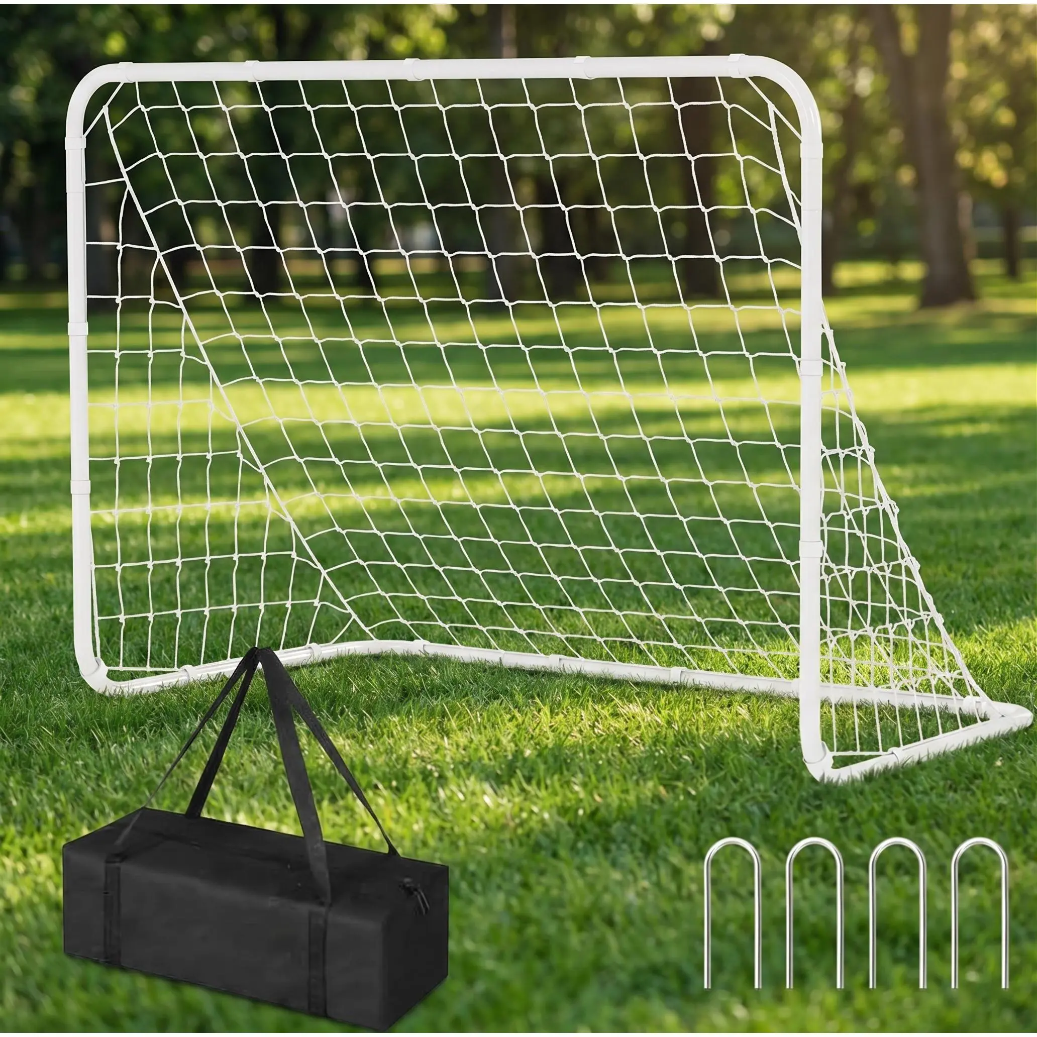 Portable Soccer Goal, Foldable Pop-Up Backyard Soccer Net with Frame and Carry Bag, Football Training Equipment Practice Training Goals for Kids & Adults, Easy Setup