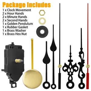 Quartz Pendulum Clock Movement Kit, DIY Wall Clock Repair Replacement Set, 2 Sets of Hands, Suitable for Most Clocks, Universal Compatibility, Home Clock Component, Clock Parts, Clock Mechanism