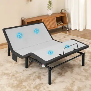 [SOIYELIFE]Queen Size Ergonomic Electric Adjustable Bed Base with Independent Head & Foot Incline, Wireless Remote Control, and Quiet Motor, Grey