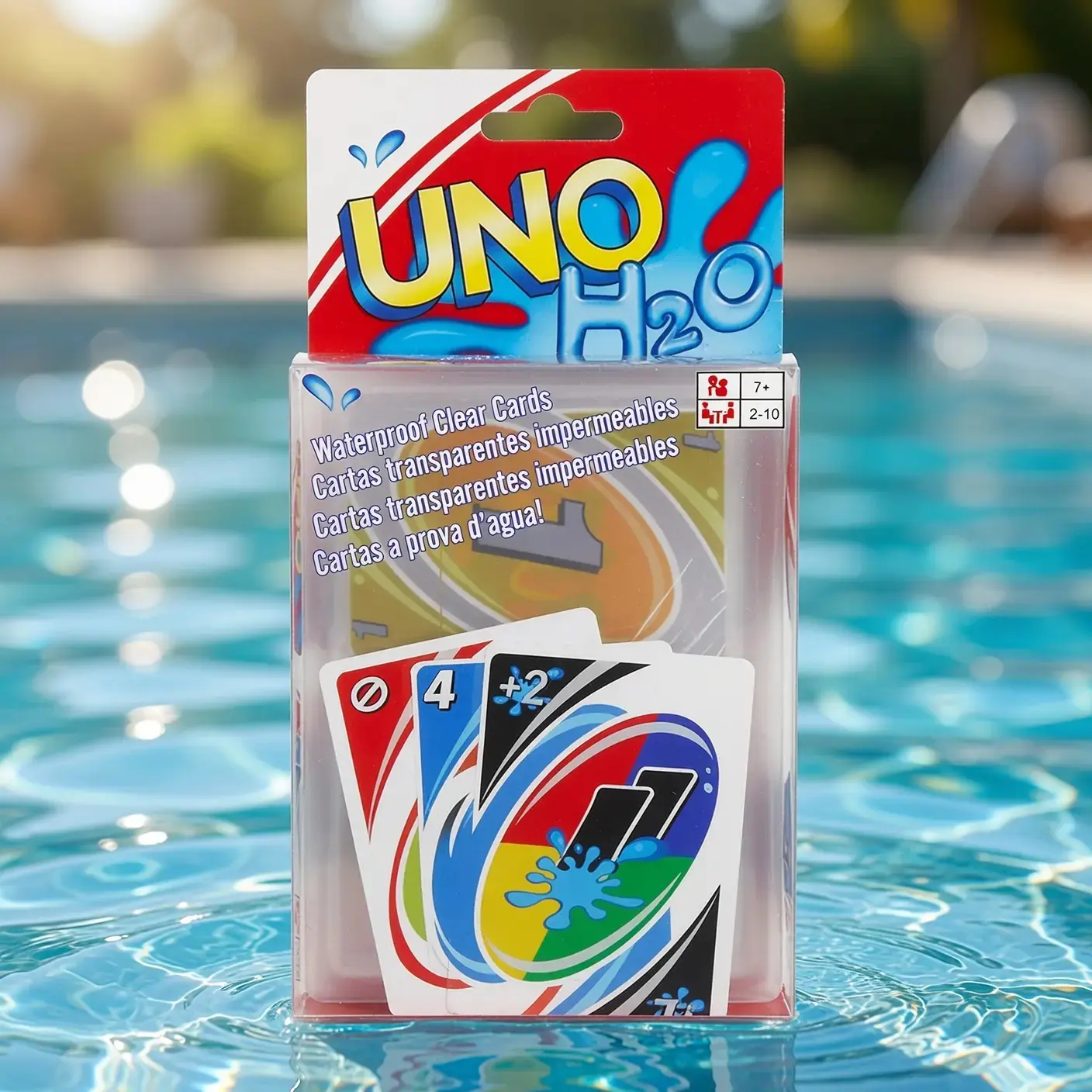 Card Games - Waterproof Clear UNO Plastic Playing Cards - for Swimming Pool, Beach Party, Camping & Travel - Fun Summer Gift for Family, Kids & Friends - 1 Deck Classic Set