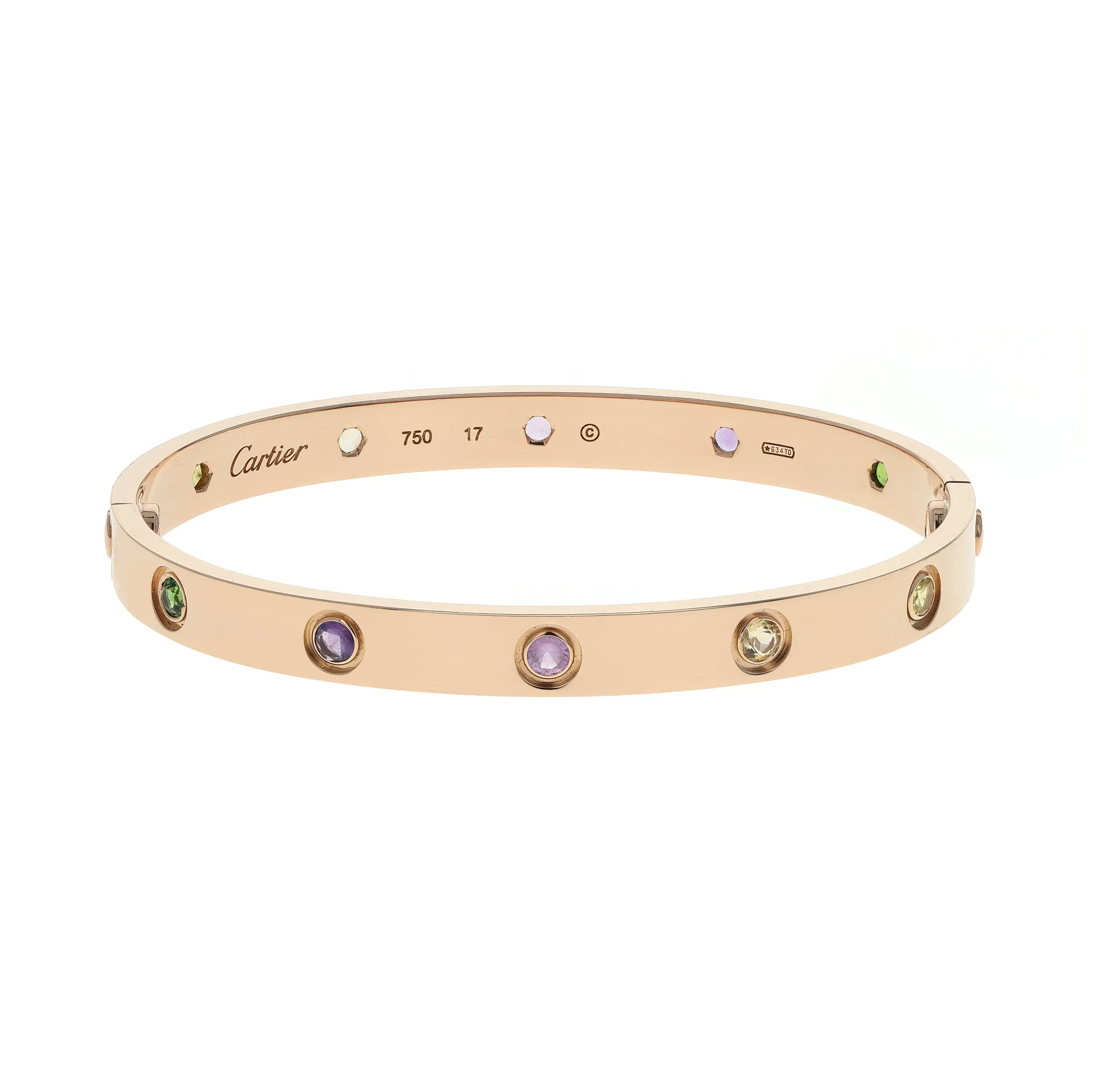 Pre-owned Cartier Love Bangle Bracelet Size 17