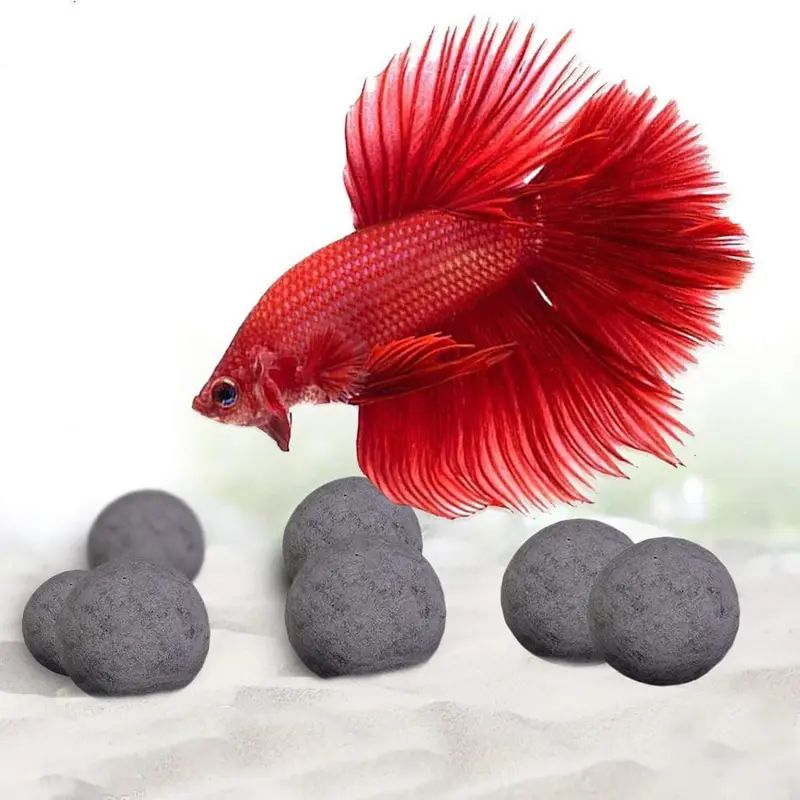 Betta Balls, Water Conditioner with Over 30 Beneficial Elements for Tropical Fish, Freshwater Fish Tank pH Balance Decor, 0.3" Betta Fish Tank Accessories, 10 Pcs per Pack