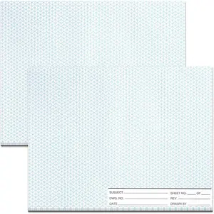 2 Pack 100 Sheets 8.5" x 11" Isometric Graph Paper Pad Landscape for 3D Designs Architecture Landscaping Engineering Drafting
