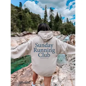Sunday Running Club Hoodie, Cotton, Men's Tops, Jogging, Wellness Running Club, Varsity Gym, Tennis Club