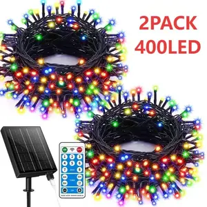 2pack Solar Christmas String Lights, 800 LED Outdoor Waterproof Night Light, 8 Modes Adjustable, Perfect for Bedroom/garden/patio Decorations