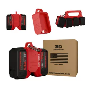 Mini Carrier (Craftsman Red): Compact Battery Holder for Craftsman 20 Volt – Secure 2-Pack Power Mount by TripleD Tools
