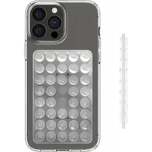 Double-Sided Suction Phone Grip Detachable -  Dashboard/Mirror Phone Holder, , , -Relieving Mount for Selfies & Videos - & Android Compatible, Transparent
