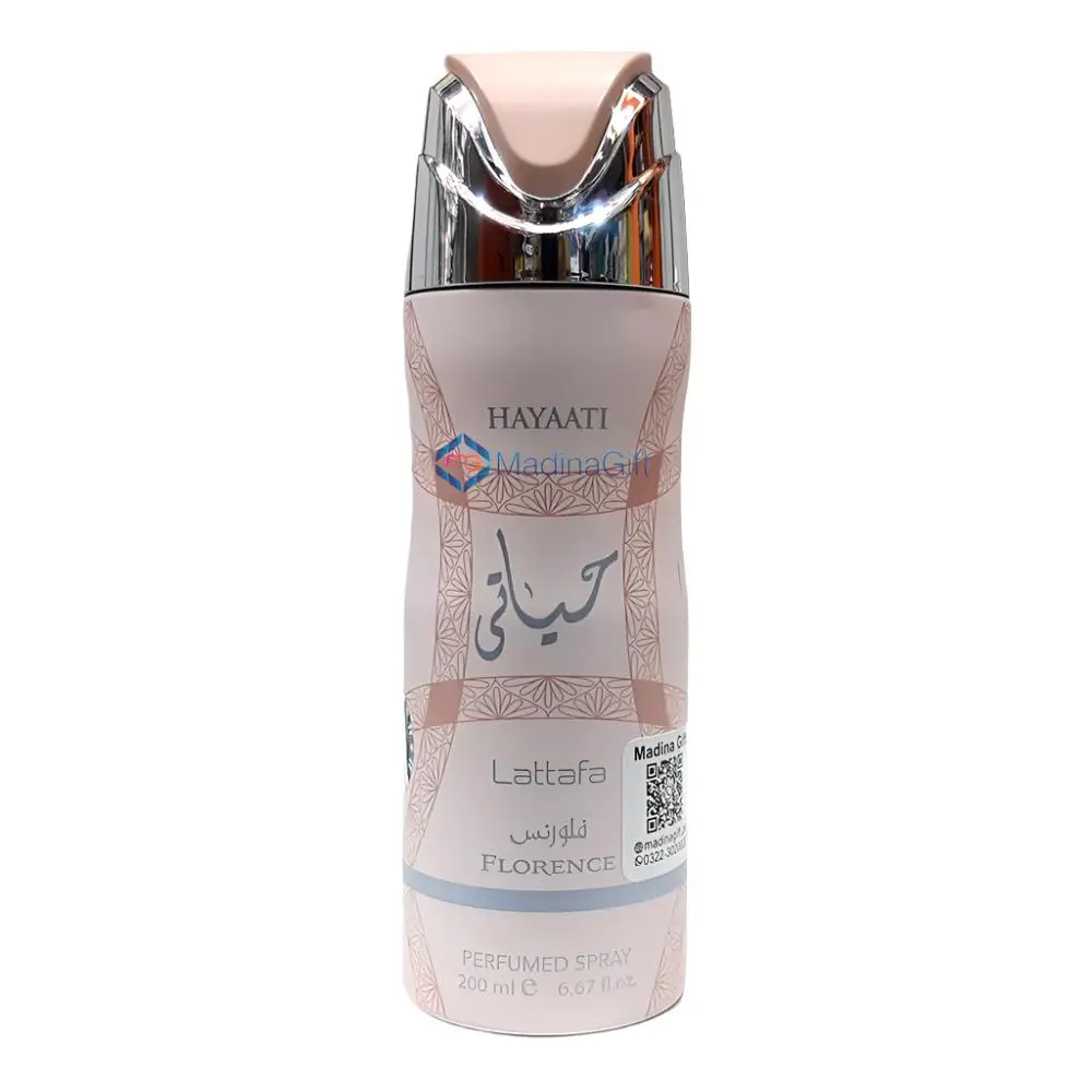 Lattafa Hayaati Florence Liquid Deodorant - Unisex Vanilla Fragrance Aerosol Spray, 200ml (6.7oz) Odorizing Refreshing Smell Good Body Care for Beauty & Personal Care, Odorizing Deodorants