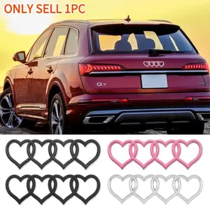 Audi Car Front & Rear Heart Emblem, Automobile Decals, Decal For Cars, Car Stickers, Hood Decoration, Scratch-Resistant Reinforced Badge, Replacement Logo for A3/a4/a5/a6/q3/q5/q7 Models