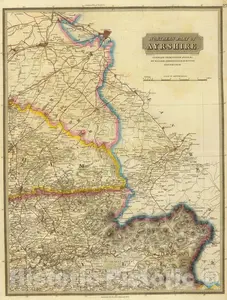 Ayrshire - Road Map, 1832 - Historical Map Print