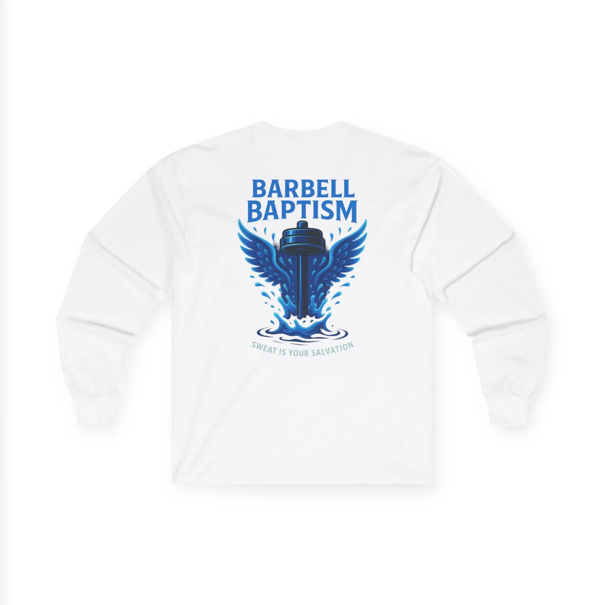 Barbell Baptism Long Sleeve (front logo + back design) – Gym Apparel