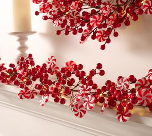 Kringle Express 4' Peppermint Swirl & Berries Garland